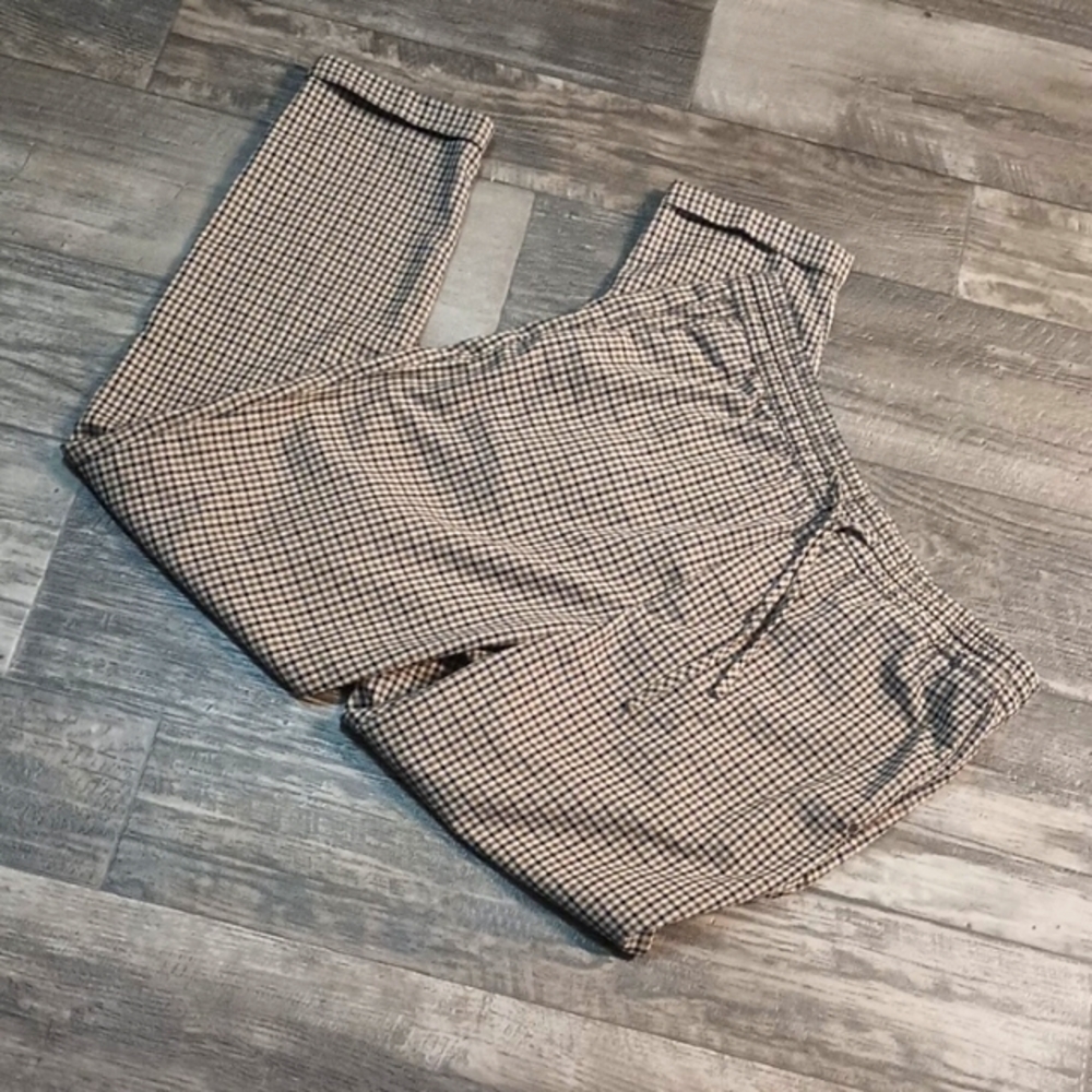 H&M Women's M Plaid Slim Fit Cuffed Trouser Pants - Picture 6 of 13